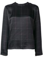 Vince Longsleeved Checked Blouse - Black