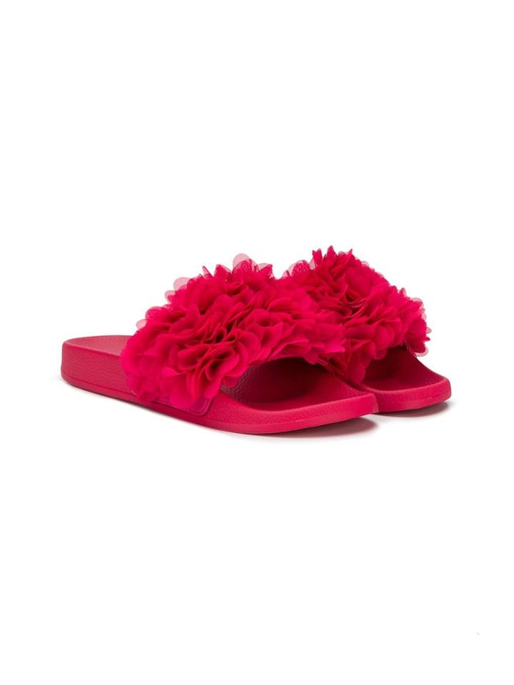 Colors Of California Kids Teen Floral Appliqués Slides - Pink
