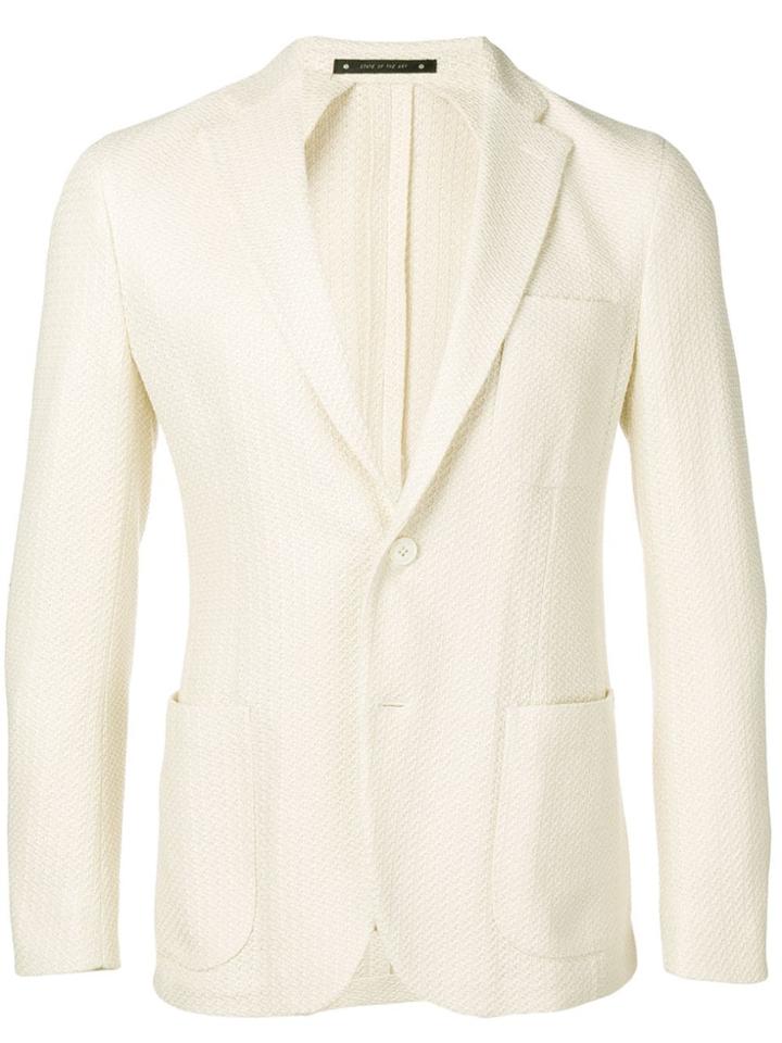 Bagnoli Sartoria Napoli Textured Blazer Jacket - White
