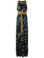 Tory Burch Floral Print Dress, Women's, Size: Medium, Blue, Viscose/silk