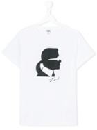 Karl Lagerfeld Kids - Silhouette Print T-shirt - Kids - Cotton - 16 Yrs, White