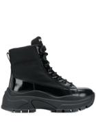 Prada Platform Combat Boots - Black