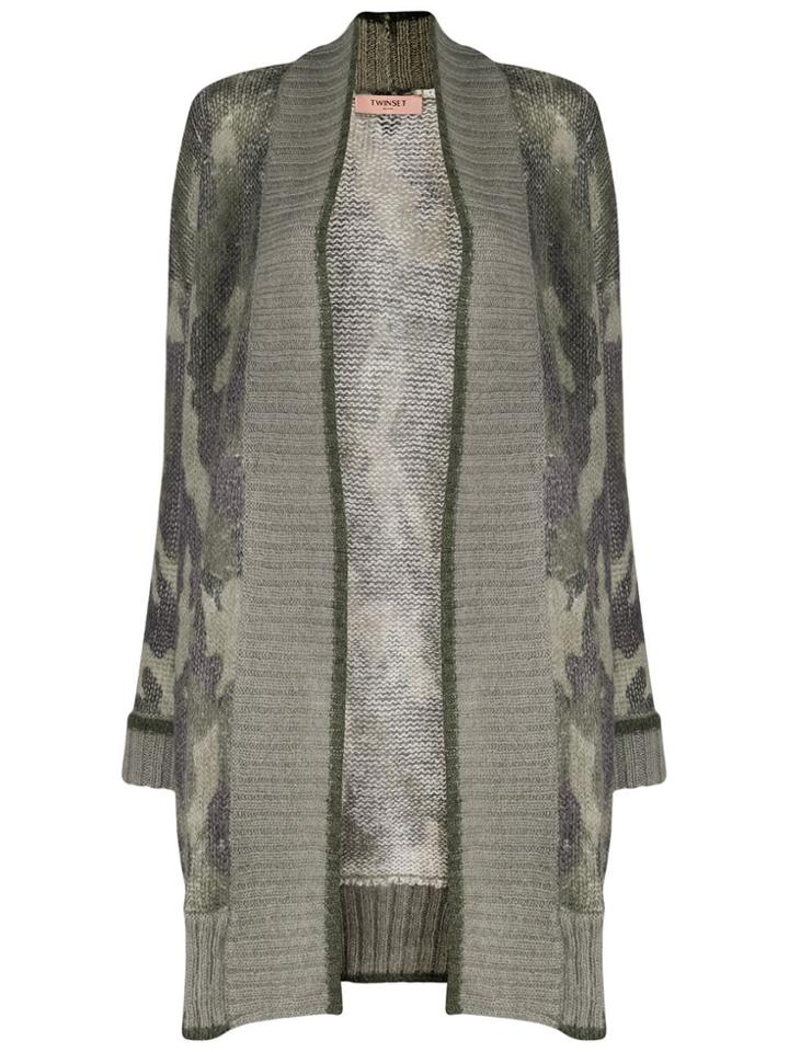 Twin-set Camouflage Pattern Cardigan - Green