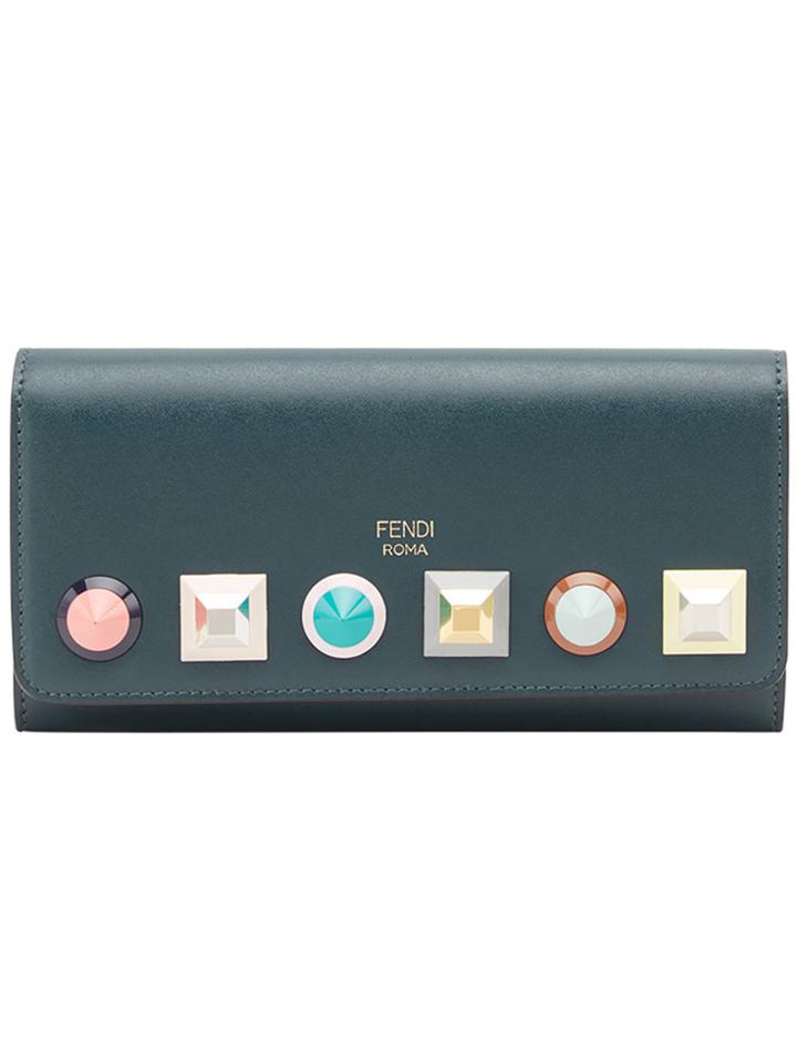 Fendi Continental Rainbow Wallet - Green