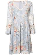 We Are Kindred Oriental Print Flared Dress - Grey