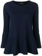 Roberto Collina Flared Knitted Top - Blue