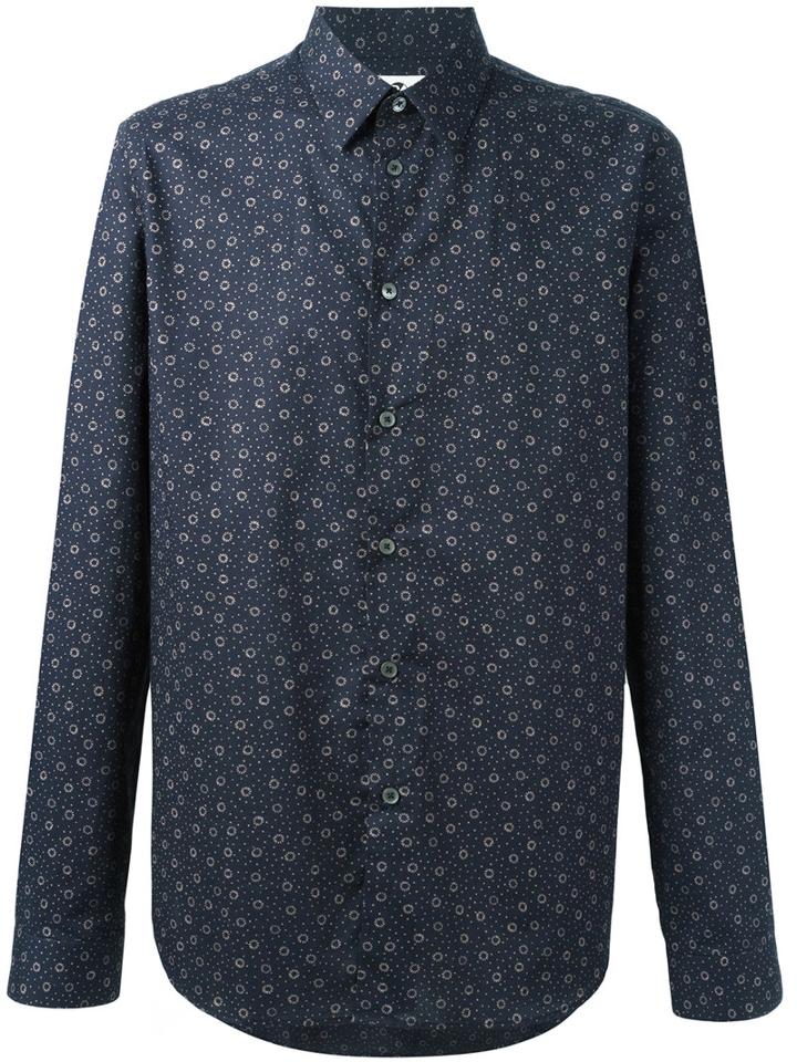 Ps By Paul Smith - Printed Shirt - Men - Cotton - Xxl, Blue, Cotton