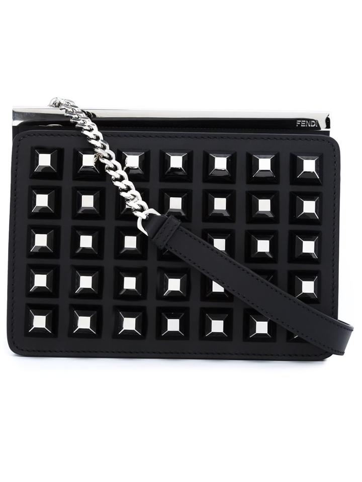 Fendi Pyramid Stud Shoulder Bag, Women's, Black