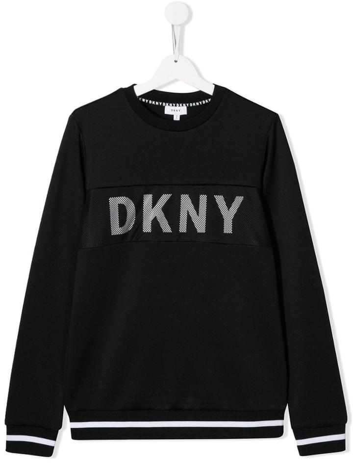 Dkny Kids Teen Mesh Logo Sweatshirt - Black