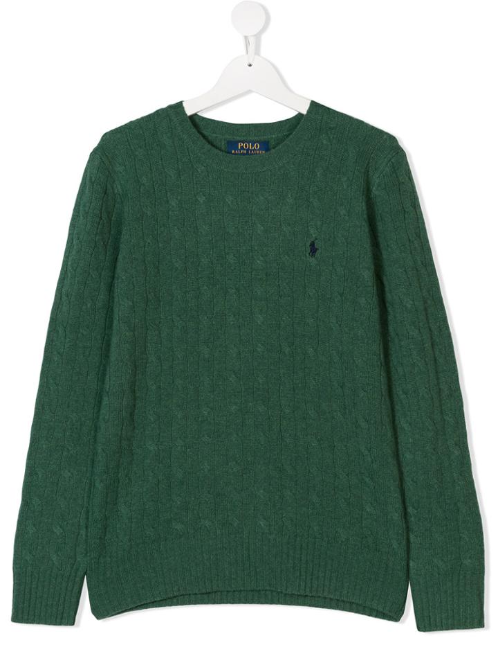 Ralph Lauren Kids Teen Cable Knit Jumper - Green