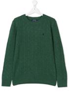 Ralph Lauren Kids Teen Cable Knit Jumper - Green