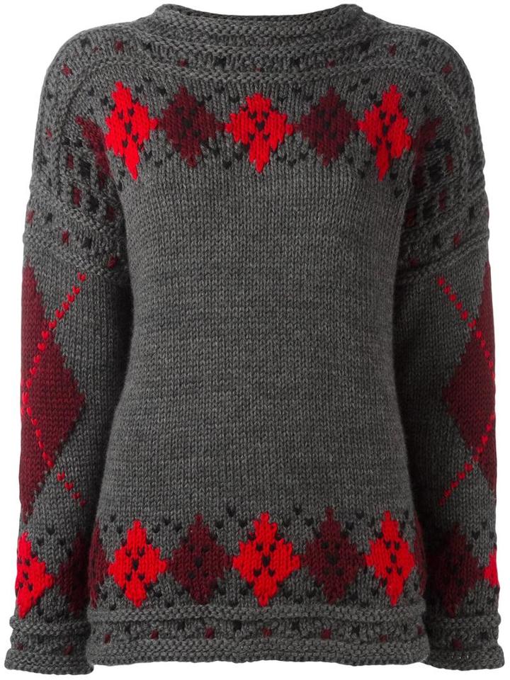 Isabel Marant 'gibson' Argyle Golf Jumper, Women's, Size: 36, Grey, Wool/alpaca