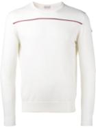 Moncler Contrast Stripe Sweater, Men's, Size: Xl, White, Cotton