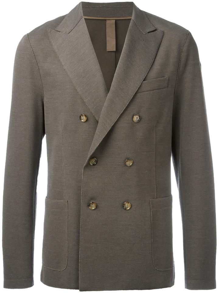 Eleventy Double-breasted Blazer, Men's, Size: 52, Brown, Cotton/nylon/polyester/polybutylene Terephthalate (pbt)