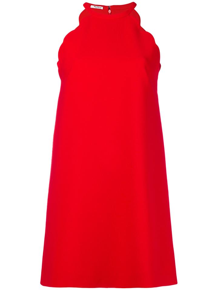 Miu Miu Scalloped Edge Dress - Red