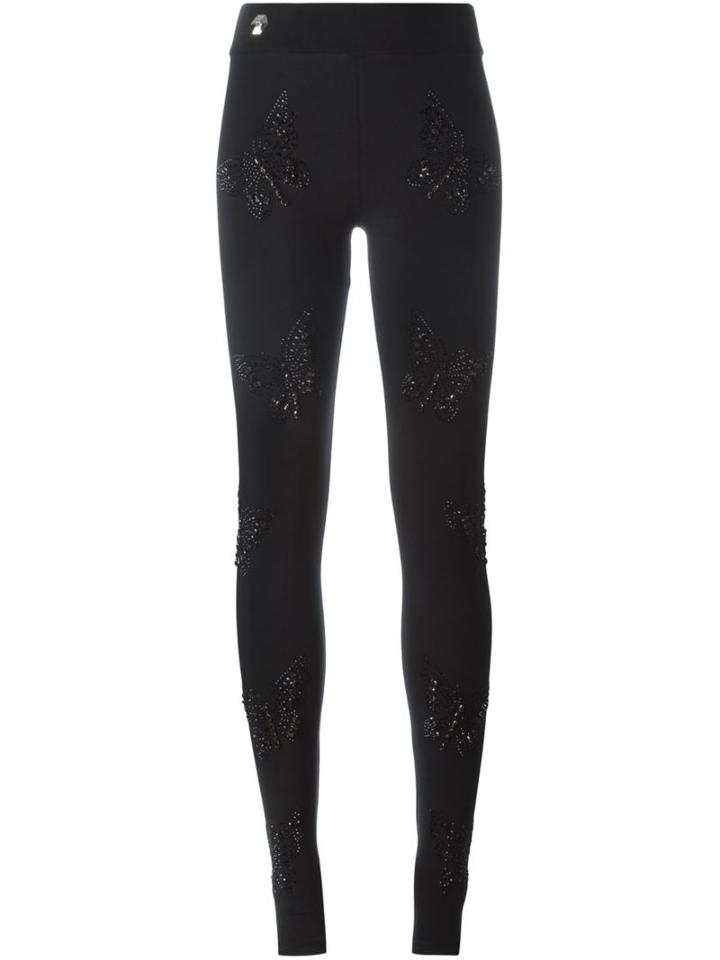 Philipp Plein In Your Eyes Leggings, Women's, Size: M, Black, Cotton/spandex/elastane
