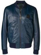 Philipp Plein Zipped Bomber Jacket - Blue