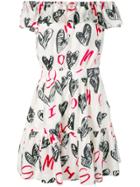 Moschino Devoré Hearts Dress - White