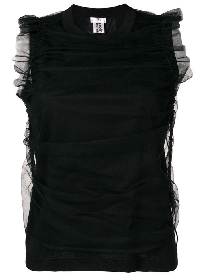 Comme Des Garçons Noir Kei Ninomiya Layered Tulle Blouse - Black