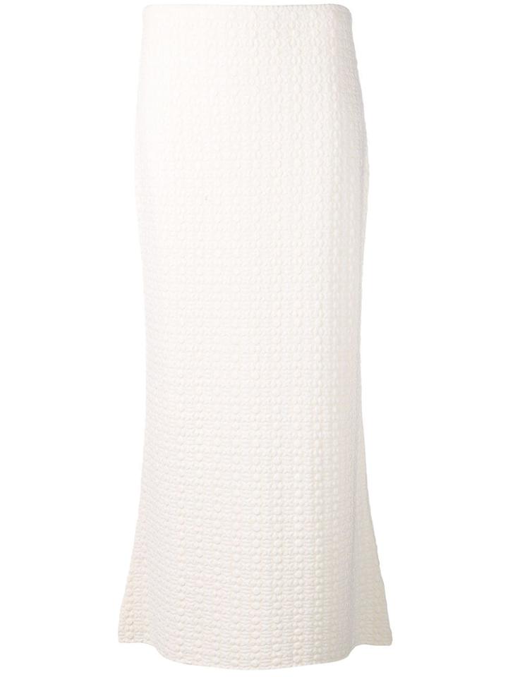 Jil Sander Patterned Pencil Skirt - White