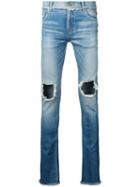Christian Dada Open Knees Jeans, Men's, Size: 46, Blue, Cotton/polyurethane