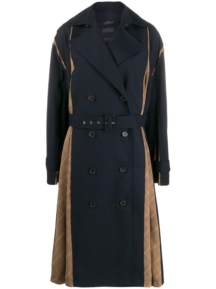 Rokh Panel Trech Double Breasted Coat - Blue