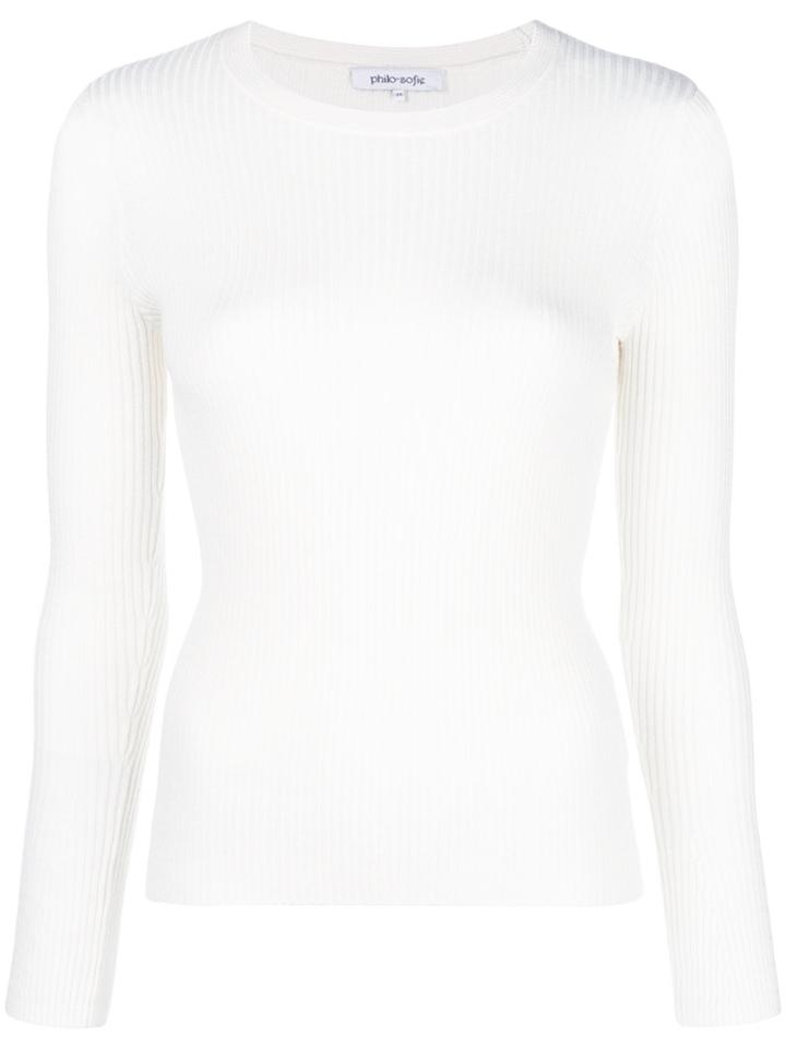 Philo-sofie Ribbed Fitted Top - White