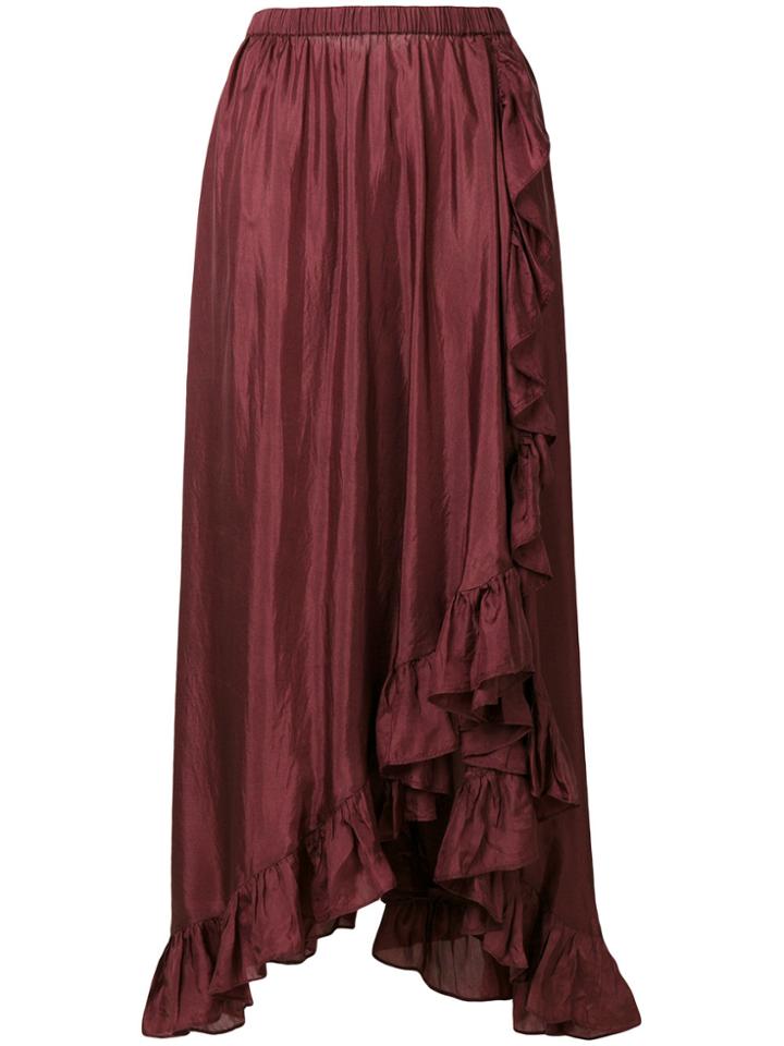 Mes Demoiselles Ruffled Maxi Skirt - Pink & Purple
