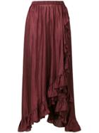 Mes Demoiselles Ruffled Maxi Skirt - Pink & Purple