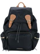 Burberry The Large Rucksack In Technical Nylon And Leather - Black