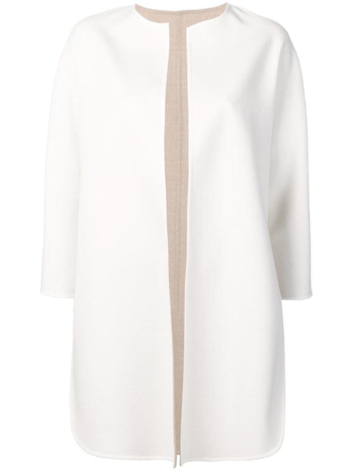 Manzoni 24 Open Front Midi Coat - White