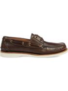 Gucci Leather Loafer With Web - Brown