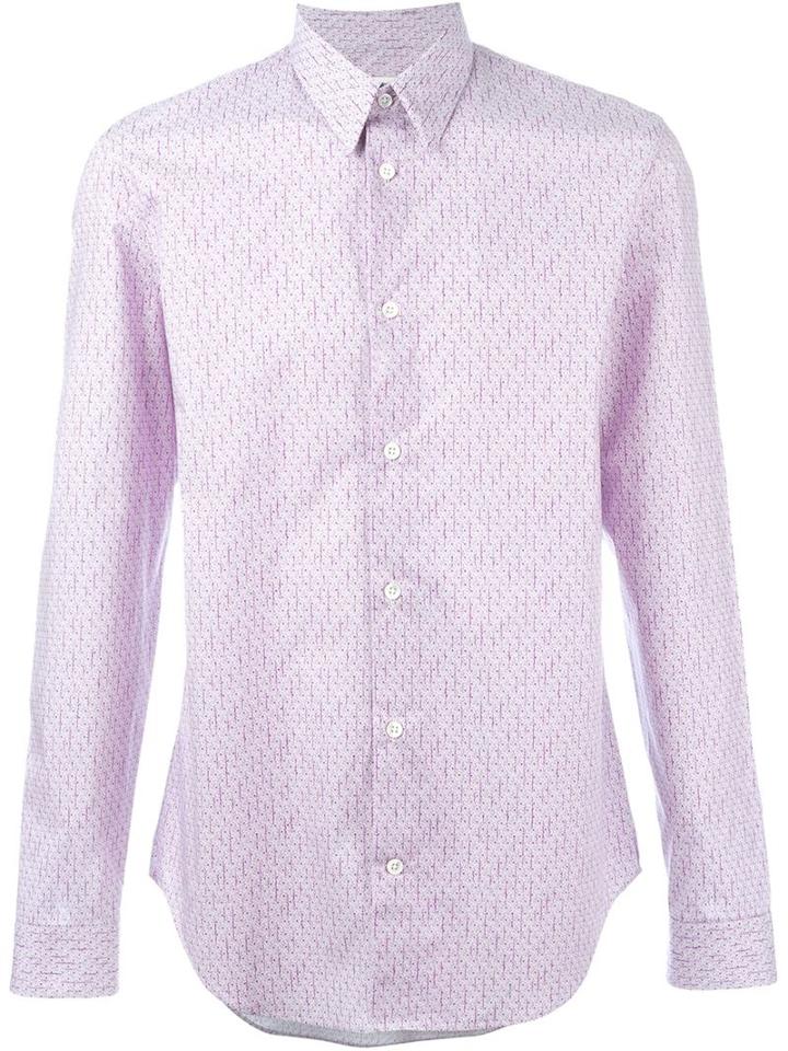 Maison Margiela Casual Printed Shirt, Men's, Size: 46, Pink/purple, Cotton