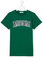 Msgm Kids Logo Print T-shirt - Green