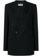 Saint Laurent Classic Wool Double Breasted Blazer, Women's, Size: 34, Black, Silk/wool