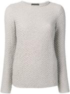 Emporio Armani Interlace Knit Sweater - Grey