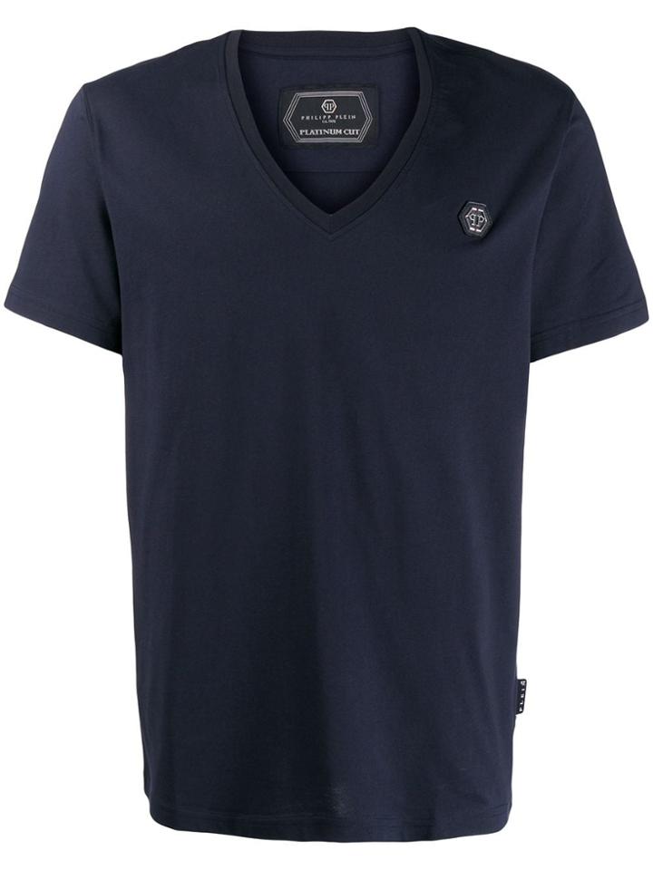 Philipp Plein T-shirt Platinum Cut V-neck Original - Blue