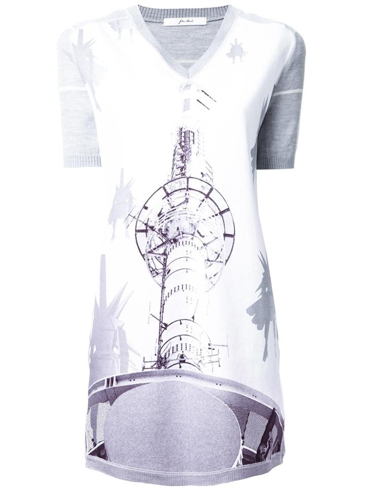 Julien David Tower Print Knitted Dress - Grey