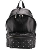 Saint Laurent Ysl City Star Embossed Backpack - Black
