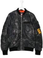 Diesel Kids Zipped Bomber Jacket - Grey