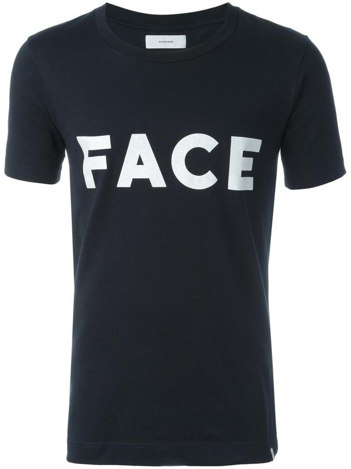Facetasm Face Print T-shirt, Men's, Size: Xxl, Black, Cotton