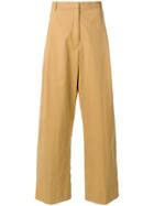 Forte Forte Pleated Wide Leg Trousers - Brown