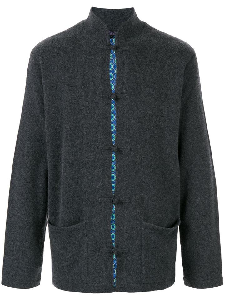 Shanghai Tang Mandarin-collar Cardigan - Grey