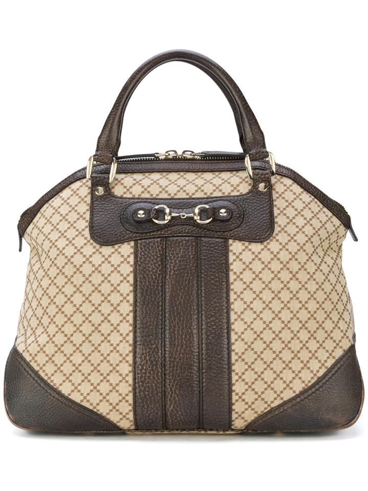 Gucci Vintage Double Zip Tote - Brown