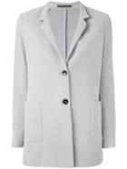 Eleventy Slim-fitting Single Breasted Blazer, Women's, Size: 44, Grey, Cotton/polyamide