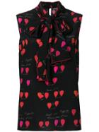 Alexander Mcqueen Heart Print Sleeveless Blouse - Black