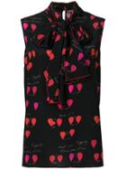 Alexander Mcqueen Heart Print Sleeveless Blouse - Black