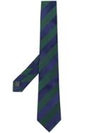 Lanvin Striped Pointed Tie - Green