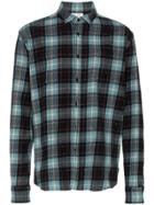 Saint Laurent Slp Check Sht Blu - Black