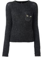 Cavalli Class Embellished Pocket Sweater - Grey